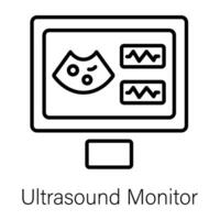 Trendy Ultrasound Monitor vector