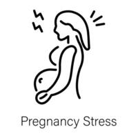 Trendy Pregnancy Stress vector