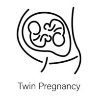 Trendy Twin Pregnancy vector