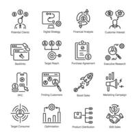Lead Generation and Sales Marketing Linear Icons vector