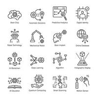 Modern Set of Deep Learning Linear Icons vector