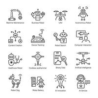 Bundle of AI and Robotics Linear Icons vector