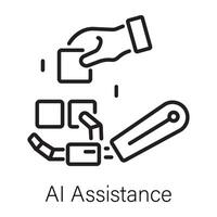 Trendy AI Assistance vector