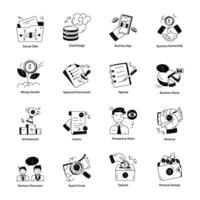 Collection of Business Ventures Linear Icons vector