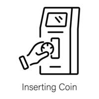 Trendy Inserting Coin vector