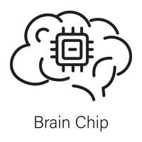 Trendy Brain Chip vector