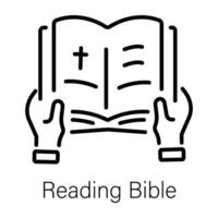 de moda leyendo Biblia vector