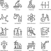 Collection of Chemistry Linear Icons vector