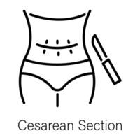 Trendy Cesarean Section vector