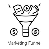 Trendy Marketing Funnel vector