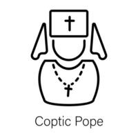 Trendy Coptic Pope vector