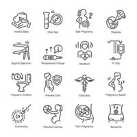 Trendy Collection of Gestation Linear Icons vector