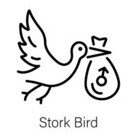 Trendy Stork Bird vector