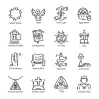 Bundle of Trendy Christianity Linear Icons vector