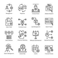 Pack of Lead Generation and Marketing Approach Linear Icons vector