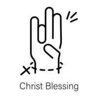 Trendy Christ Blessing vector