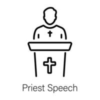 Trendy Priest Speech vector