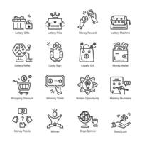 Collection of Linear Style Raffle Icons vector