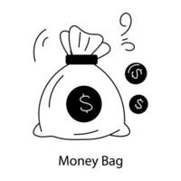 Trendy Money Bag vector