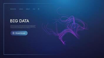 Abstract Data Stream Visualization in Blue with Flowing Lines vector