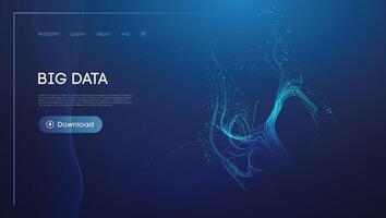 Blue Abstract Big Data Visualization with Light Blue Highlights vector