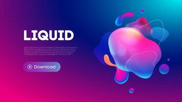 Fluid design graphic elements. Dynamic background with abstract forms and lines. Gradient abstract banner design with flowing liquid shapes. Template for logo design, flyer or presentation. vector