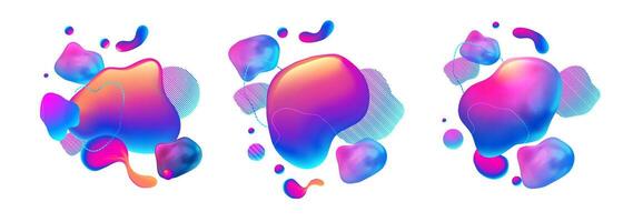 Fluid design graphic elements. Dynamic background with abstract forms and lines. Gradient abstract banner design with flowing liquid shapes. Template for logo design, flyer or presentation. vector