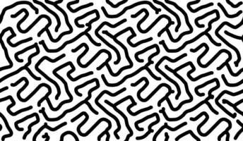 Black and white seamless wavy lines pattern vector