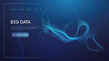 Abstract Data Stream Visualization in Blue with Flowing Lines vector