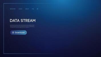 Data stream concept. Data visualization information flow. Blue technology background vector