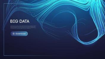 Big Data Download Background with Abstract Blue Lines vector