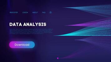 Neon Data Analysis Visualization Graphic vector