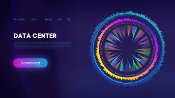 Neon Data Center Conceptual Graphic Design vector