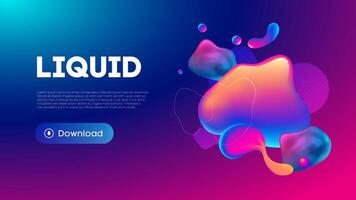 Fluid design graphic elements. Dynamic background with abstract forms and lines. Gradient abstract banner design with flowing liquid shapes. Template for logo design, flyer or presentation. vector