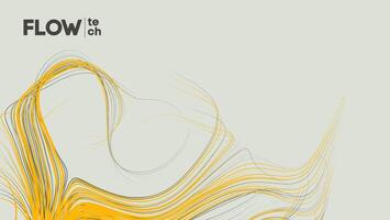 Abstract Yellow and Grey Flowing Lines Design vector