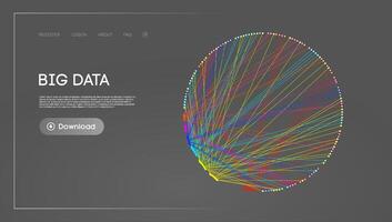 grande datos circulo blockchain tecnología antecedentes. neural red digital antecedentes vector