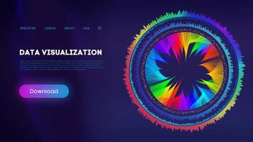 Colorful data wheel Infographic on Dark Background. Data visualization. vector