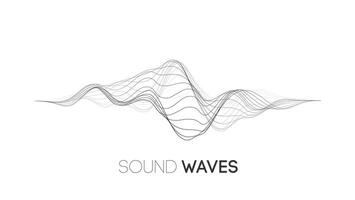 Sound wave music background. Audio waves abstract pulse background. vector