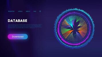 Vibrant Database Wheel Chart on Ultraviolet Background vector