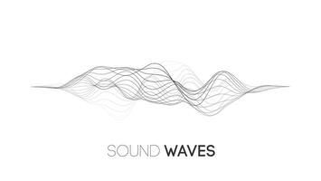 Sound wave music background. Audio waves abstract pulse background. vector