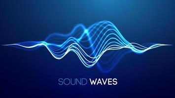 Sound wave blue technology background. Music wave futuristic big data background. vector