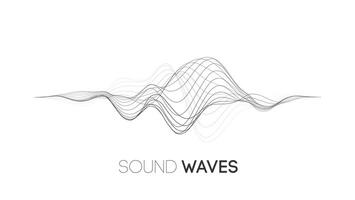 Sound wave music background. Audio waves abstract pulse background. vector