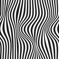 Op art wave seamless pattern. Stripe lines monochrome waves optical illusion distorted pattern. vector