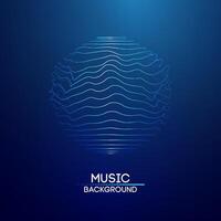 Sound wave blue technology background. Music wave futuristic big data background. vector