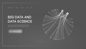 grande datos y datos ciencia. futurista tecnología datos visualización. vector