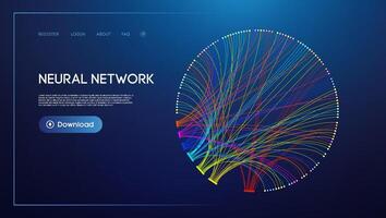 neural red líneas digital tecnología antecedentes. grande datos y datos Ciencias vector