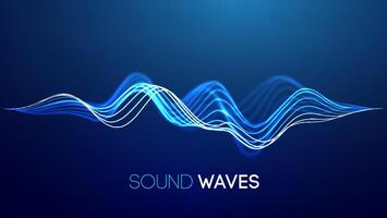 Sound wave blue technology background. Music wave futuristic big data background. vector