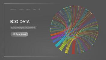 Big Data Circle blockchain technology background. Neural network digital background vector