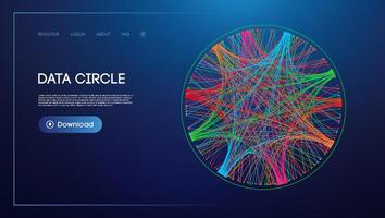 Data circle line flow and future technology. Data stream cloud network. vector