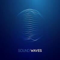 Sound wave blue technology background. Music wave futuristic big data background. vector